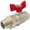 VF.227.NB1.012.PREMIUM, Кран шаровой латунный с американкой 1/2" г/ш, бабочка, НИКЕЛ. VALFEX (56/14)