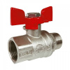 Кран шаровой лат. PREMIUM для ВОДЫ VALFEX ВР/НР, НИКЕЛИР-Й, бабочка 3/4" (40/10)