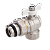 VER48A Кран углововй с американкой 3/4", белая бабочка, никелированный
